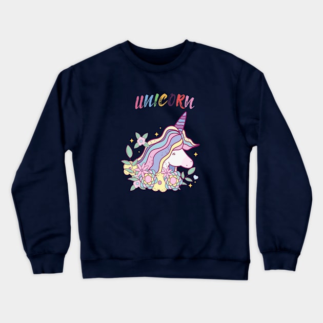 Unicorn Lover Crewneck Sweatshirt by JeffDesign